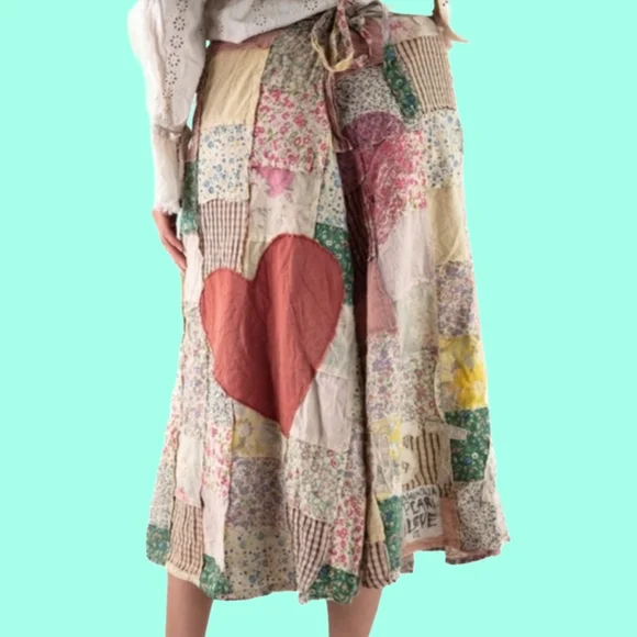 Magnolia Pearl Multicolor Patchwork A-Line Skirt - Picture 3 of 4